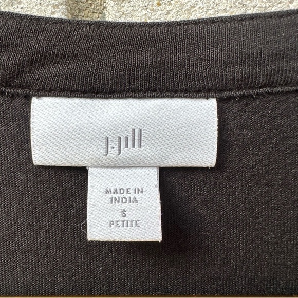 J.Jill Petite S Black Pink Embroidered Bell Sleeve Boho Tunic Top India - Picture 5 of 10